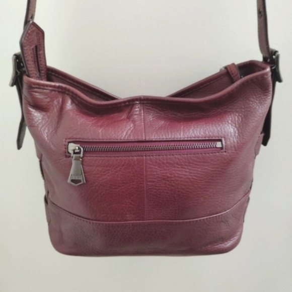 Aimee Kestenberg Leather Purse Shoulder Bag Quilted Burgundy Brown Satchel - Picture 3 of 15